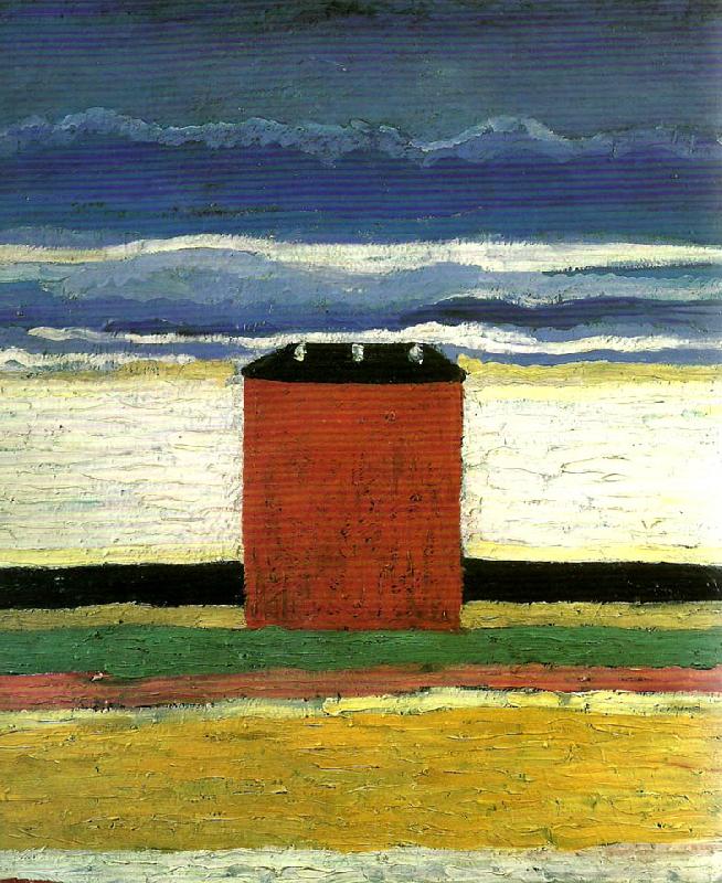 Kazimir Malevich red house Spain oil painting art